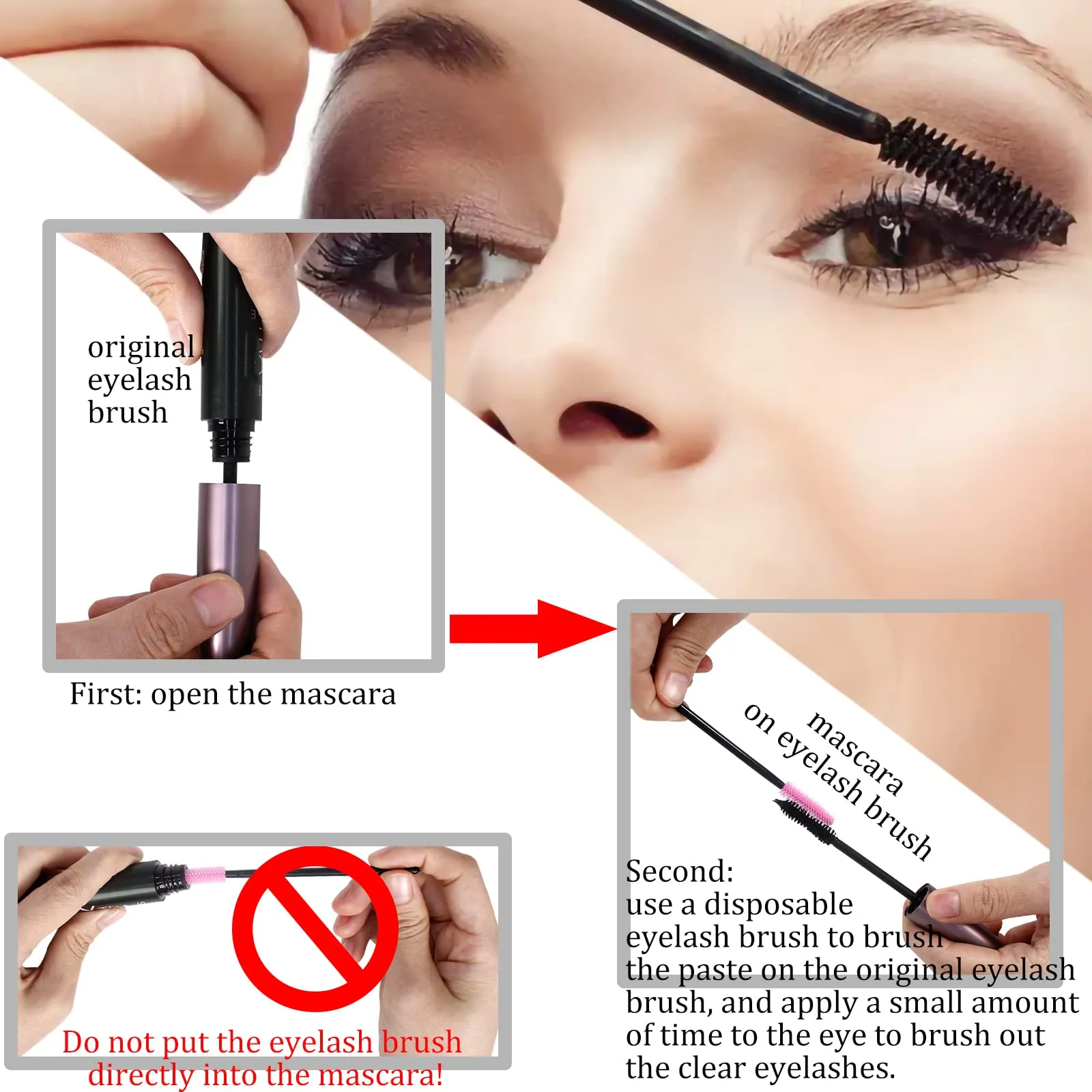 102 Disposable Eye lash Brush Mascara Wands Spoolies Silicone Professional Applicator Tool Accessories Eyebrow Brush for Extension Eyelash and Make up