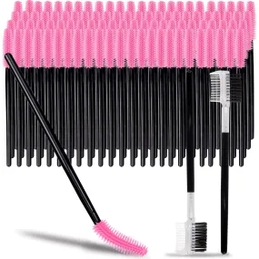 102 Disposable Eye lash Brush Mascara Wands Spoolies Silicone Professional Applicator Tool Accessories Eyebrow Brush for Extension Eyelash and Make up