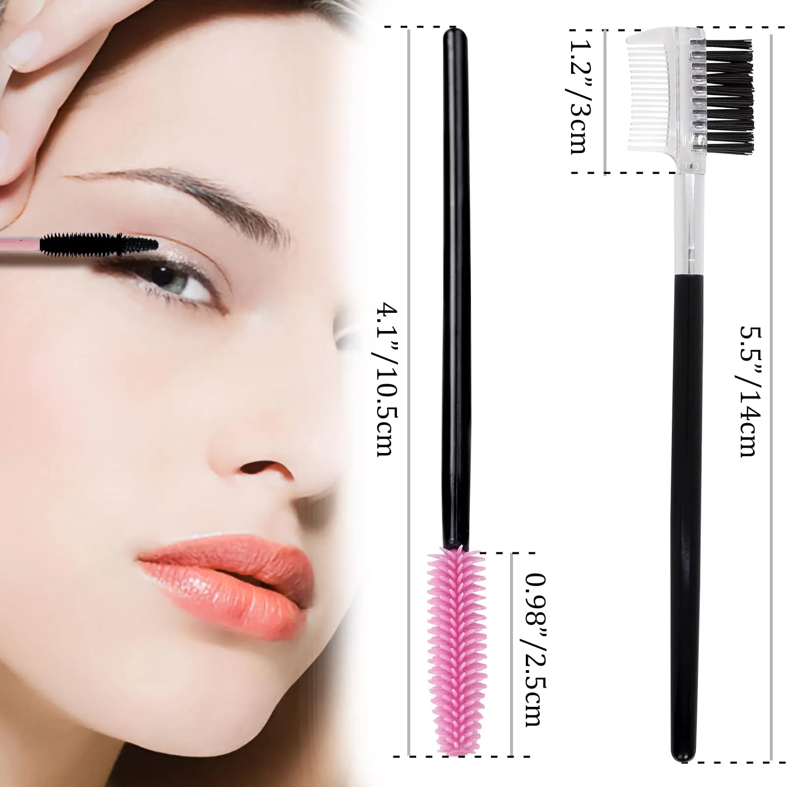 102 Disposable Eye lash Brush Mascara Wands Spoolies Silicone Professional Applicator Tool Accessories Eyebrow Brush for Extension Eyelash and Make up