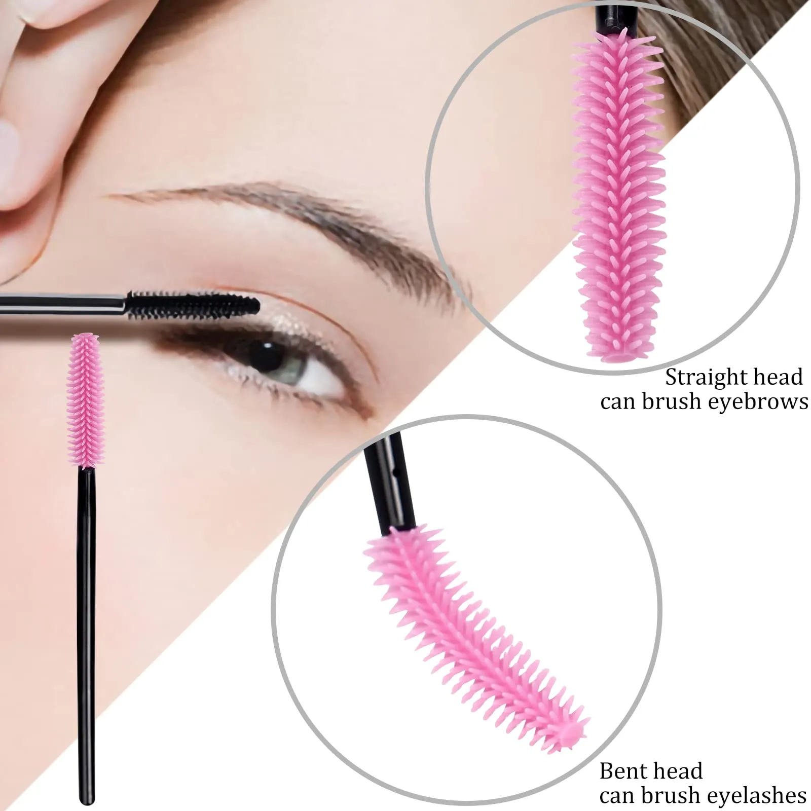 102 Disposable Eye lash Brush Mascara Wands Spoolies Silicone Professional Applicator Tool Accessories Eyebrow Brush for Extension Eyelash and Make up