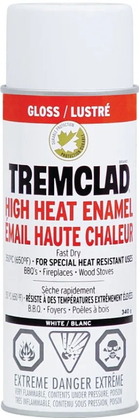 340g Tremclad High Heat Enamal Spray Can, Gloss White