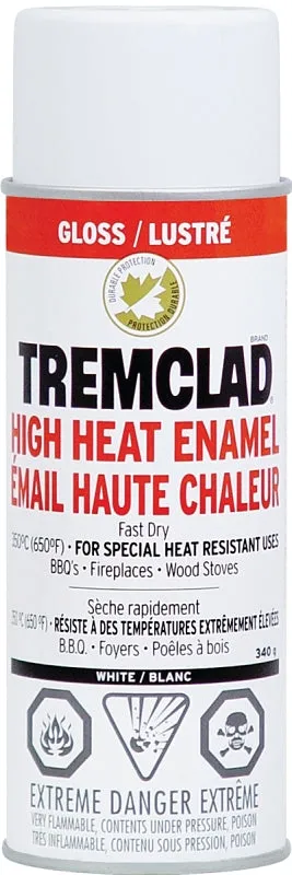 340g Tremclad High Heat Enamal Spray Can, Gloss White