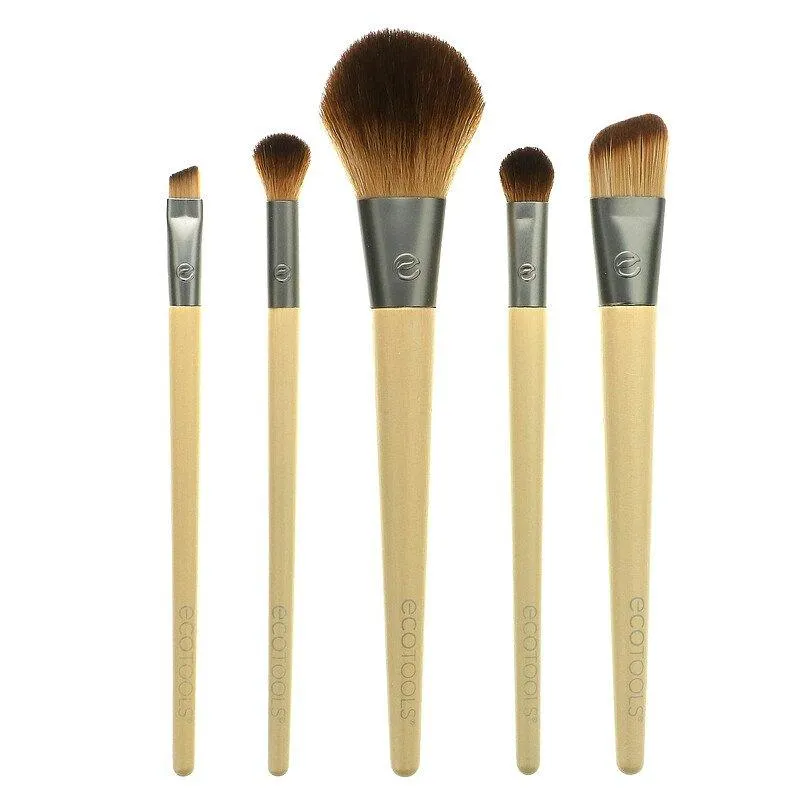 5 pcs Essential Makeup Brushes Set With Storage Tin - EcoTools