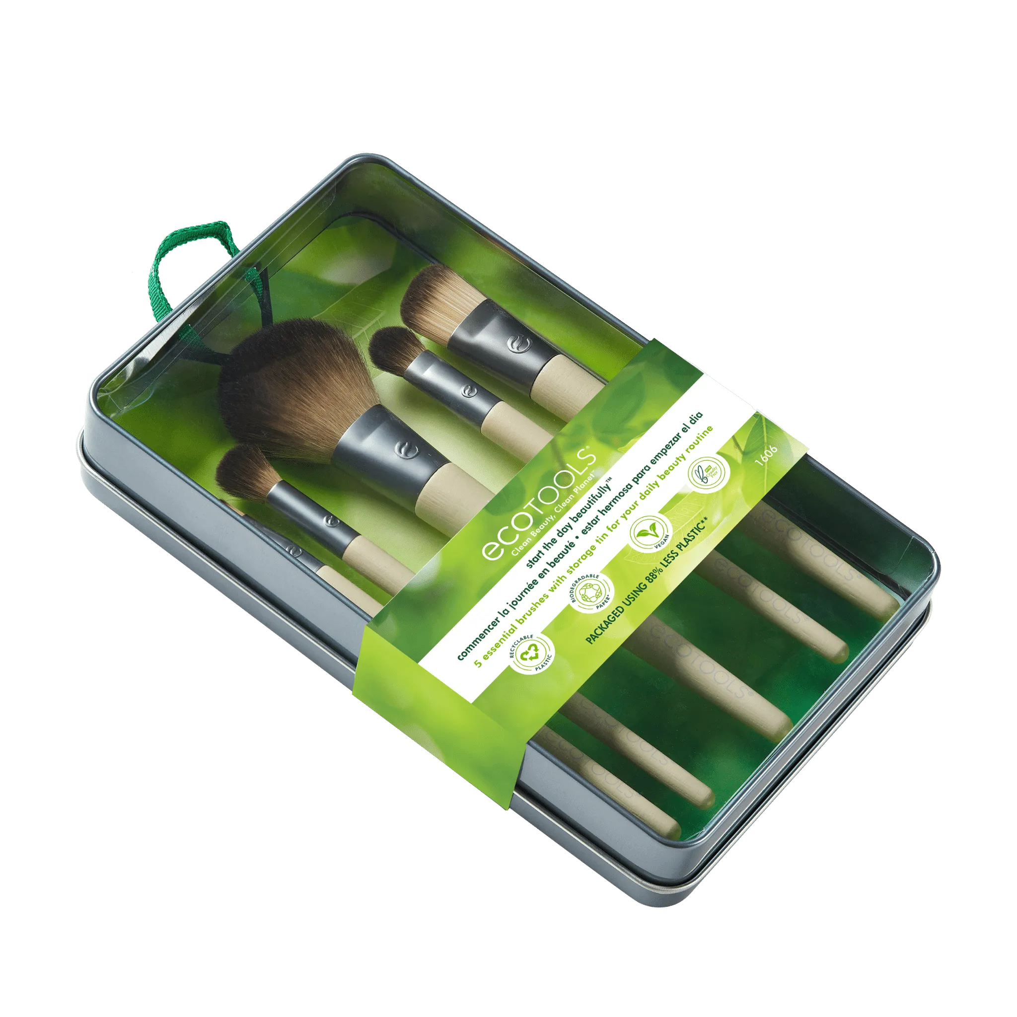 5 pcs Essential Makeup Brushes Set With Storage Tin - EcoTools