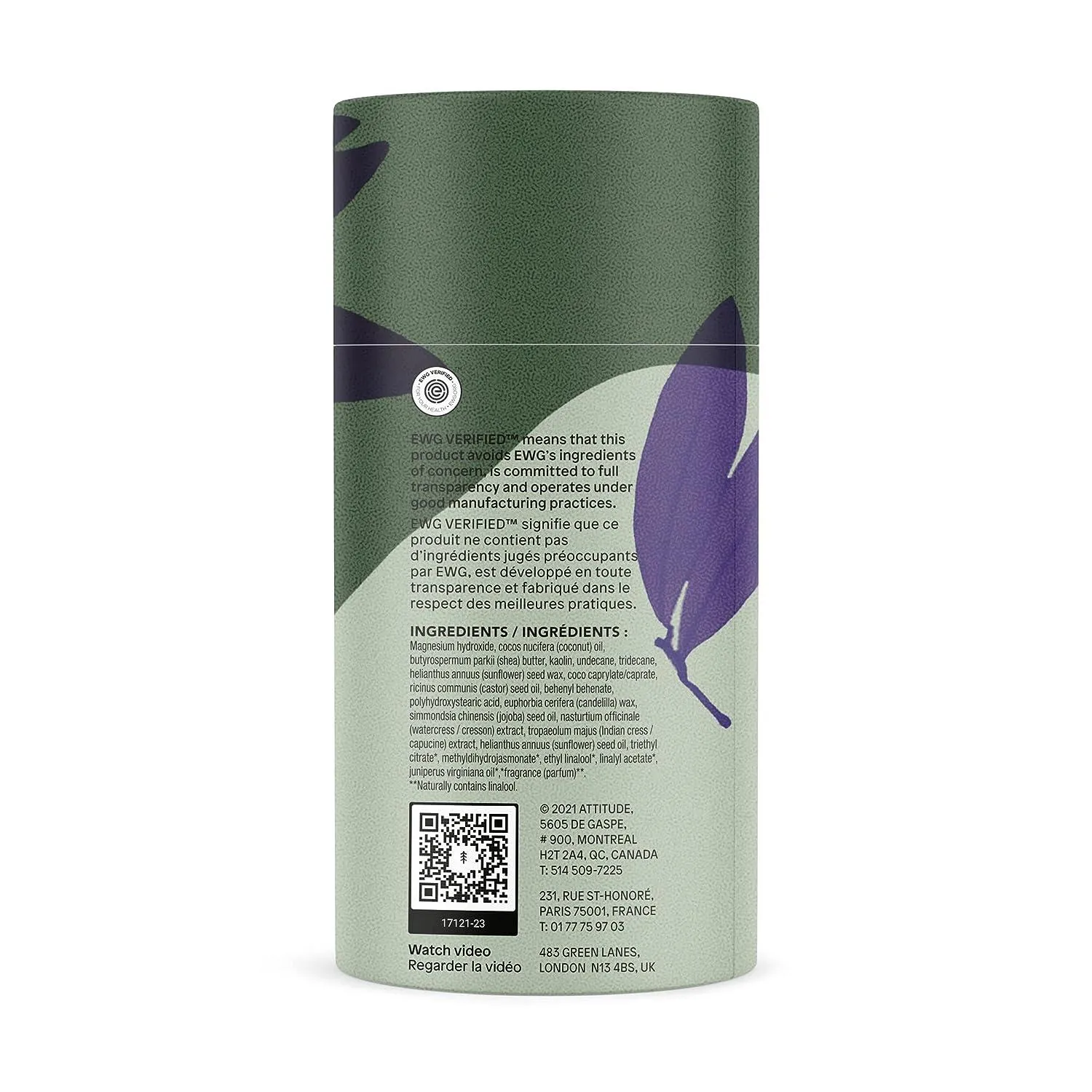 Attitude Leaves Bar Herbal Musk Deodorant Long Lasting Protection 85g