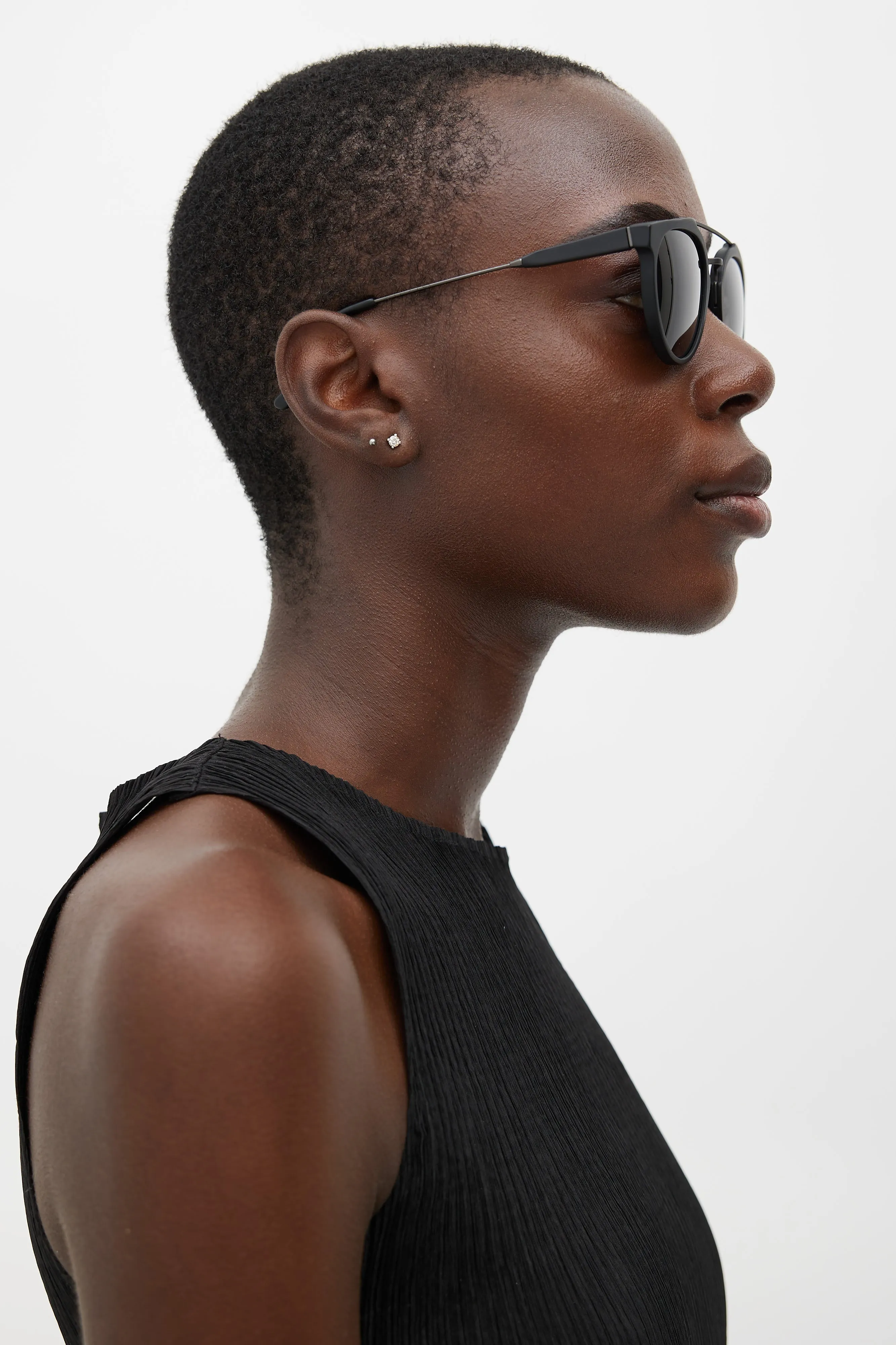 Black Matte Giaguaro Round Sunglasses