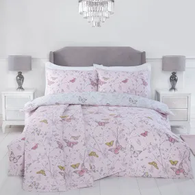 Butterfly Blush Pink Reversible Duvet Set