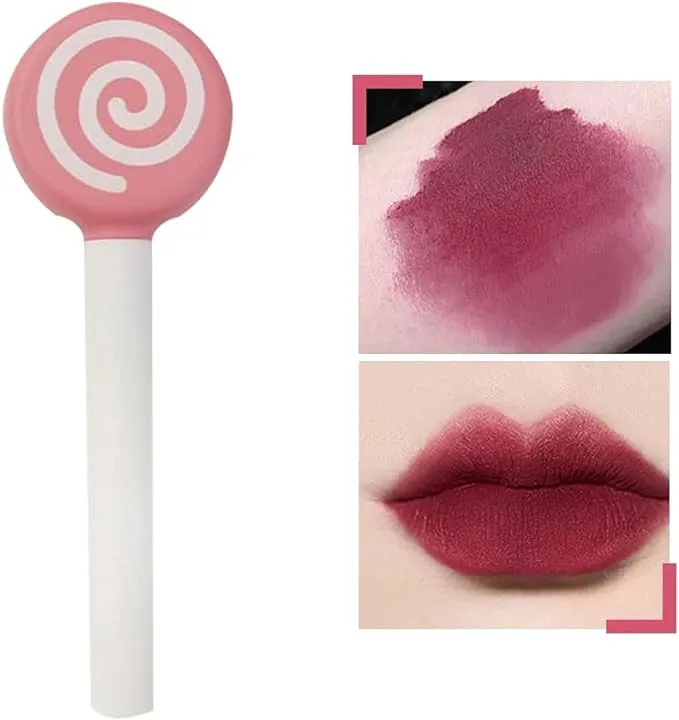 Cute Lollipop Matte Velvet Lip Gloss Waterproof & Long-lasting Lip Gloss