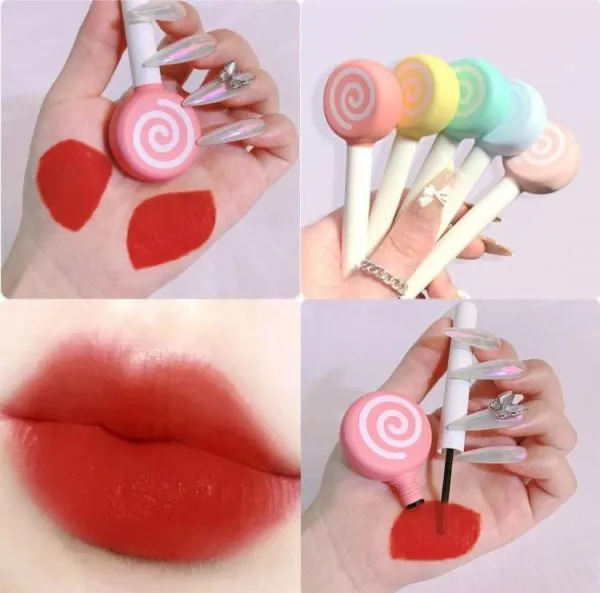 Cute Lollipop Matte Velvet Lip Gloss Waterproof & Long-lasting Lip Gloss
