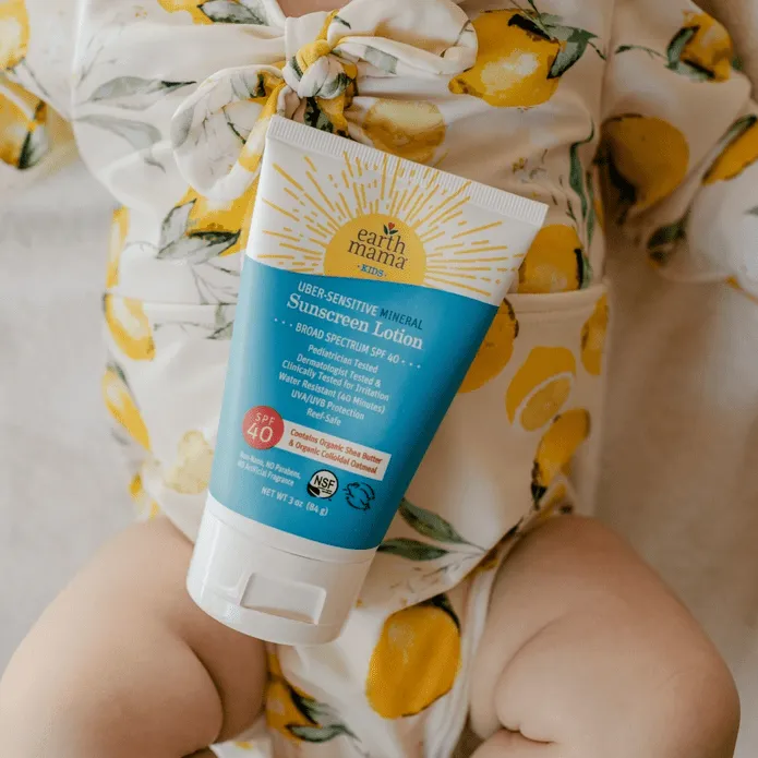 Earth Mama Kids Uber-Sensitive Mineral Sunscreen Lotion SPF 40
