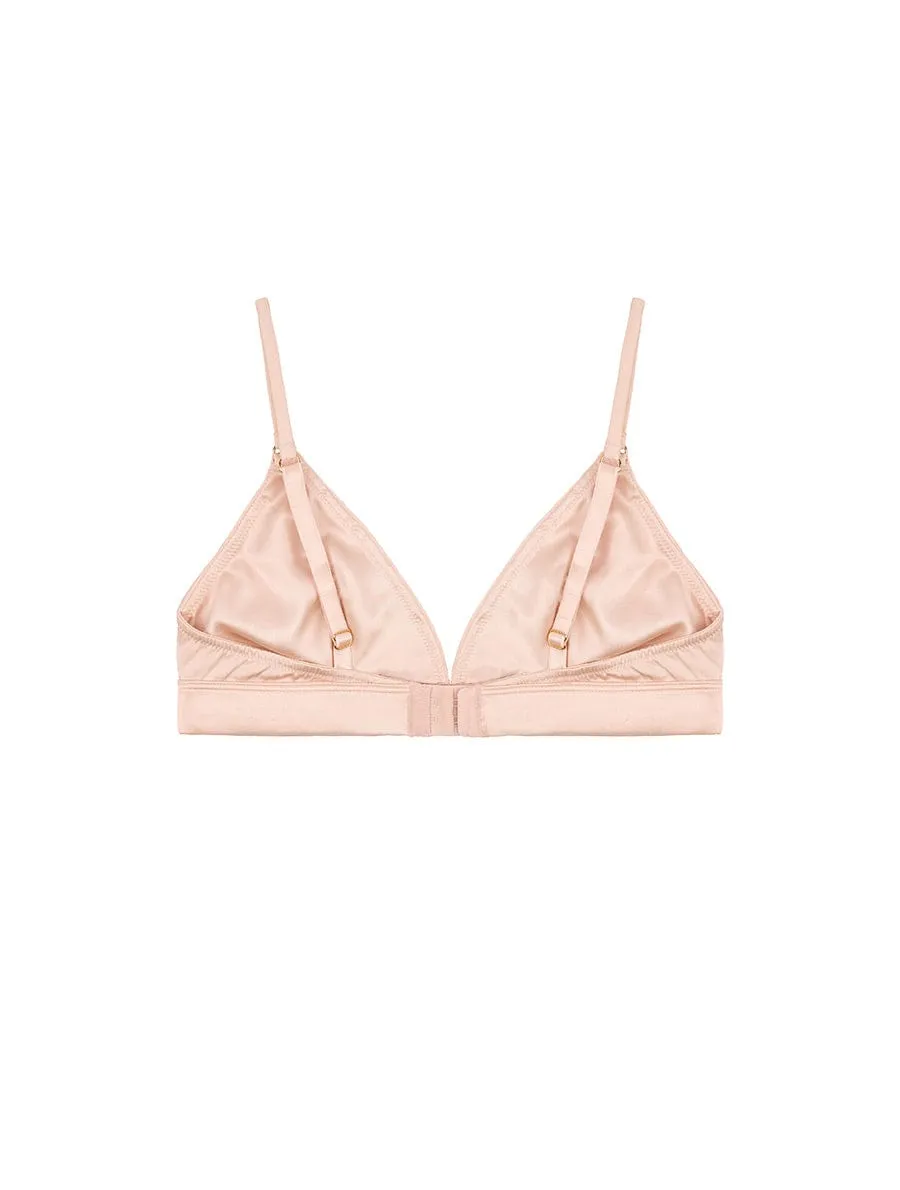 Fleur Du Jour Blush Silk Triangle Bra