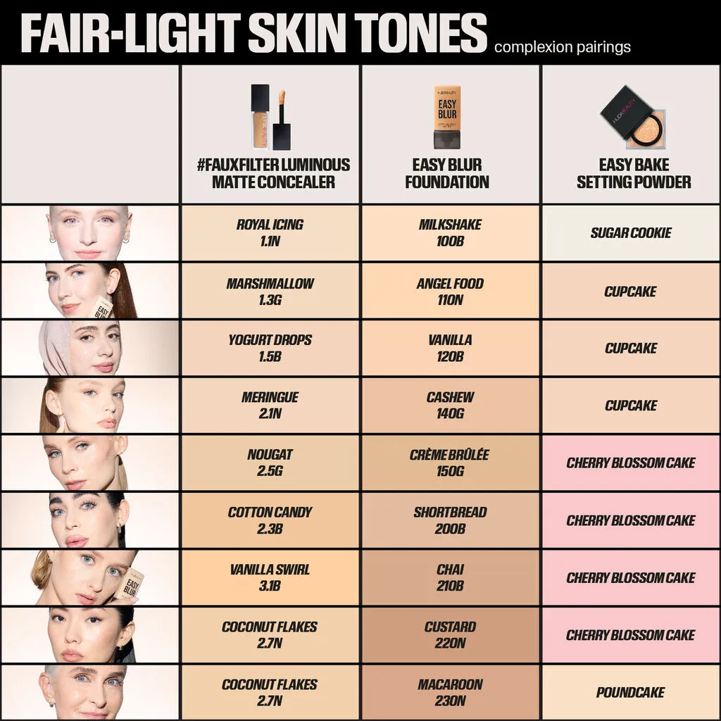 HUDA BEAUTY Easy Blur Natural Airbrush Foundation with Niacinamide (200 SHORTBREAD)