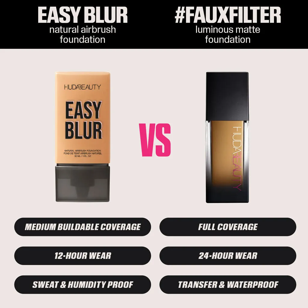 HUDA BEAUTY Easy Blur Natural Airbrush Foundation with Niacinamide (200 SHORTBREAD)