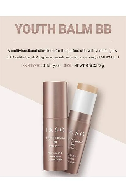 IASO Youth Balm BB, Multi-Functional Stick Balm with BB & Sunscreen (SPF50 /PA    )