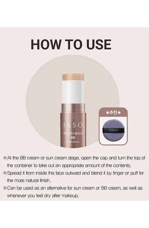 IASO Youth Balm BB, Multi-Functional Stick Balm with BB & Sunscreen (SPF50 /PA    )