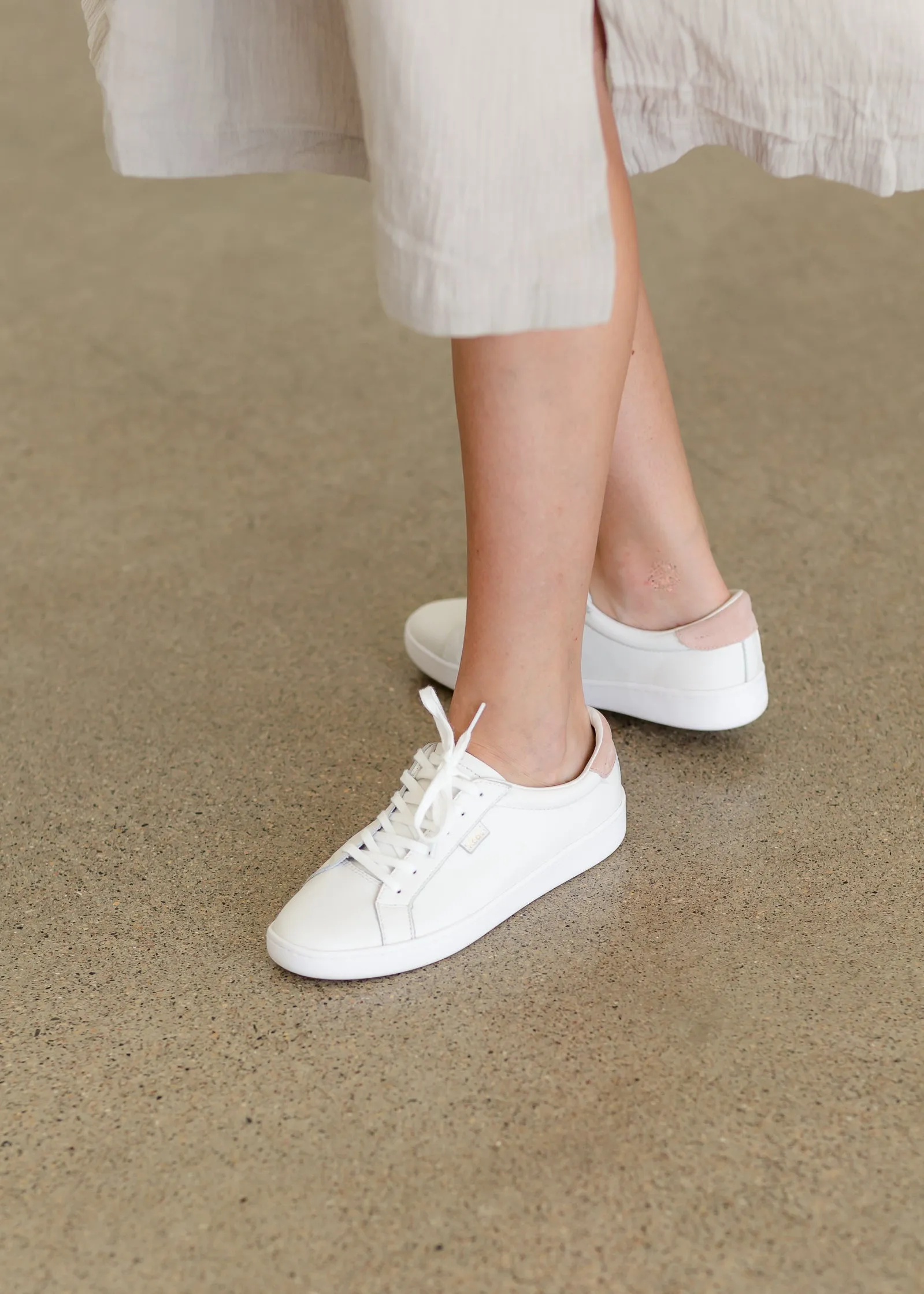 Keds White   Blush Leather Sneaker - FINAL SALE