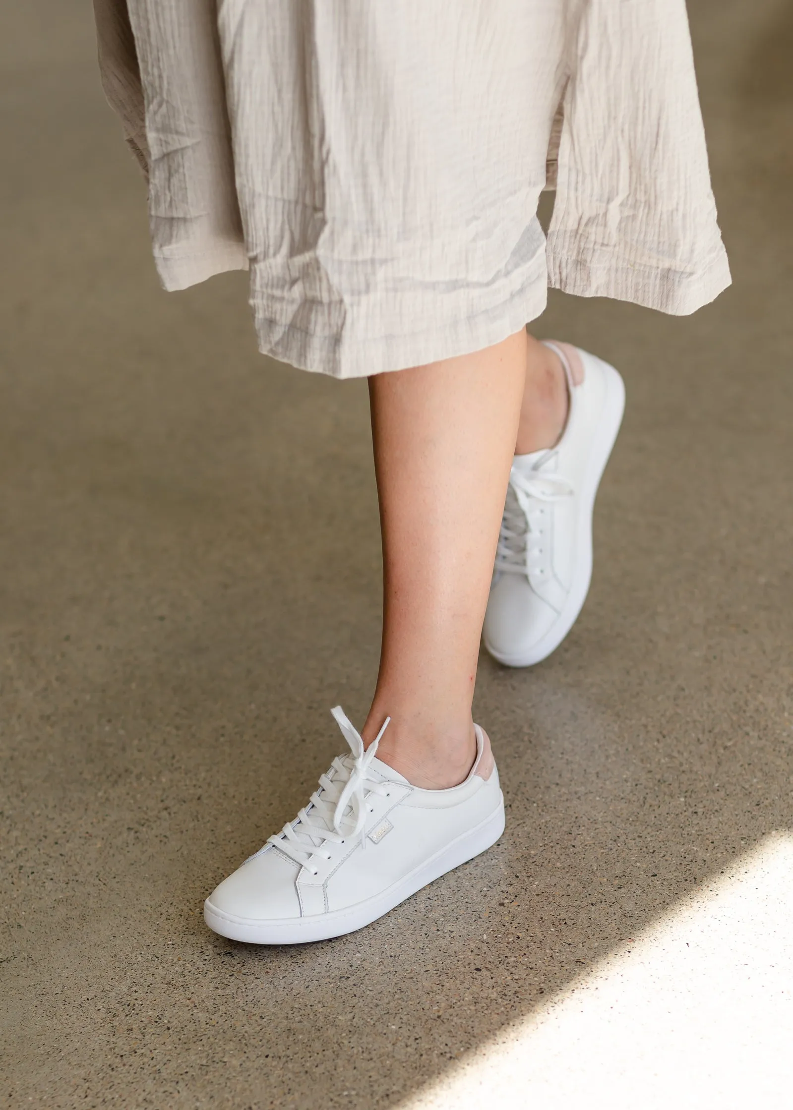 Keds White   Blush Leather Sneaker - FINAL SALE