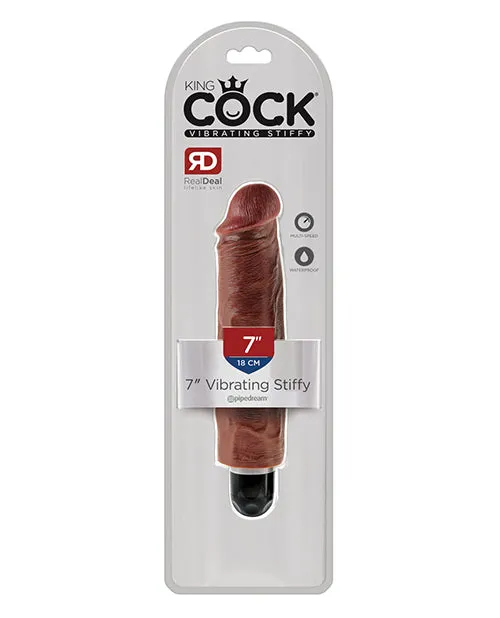 King Cock 7" Vibrating Stiffy - Brown