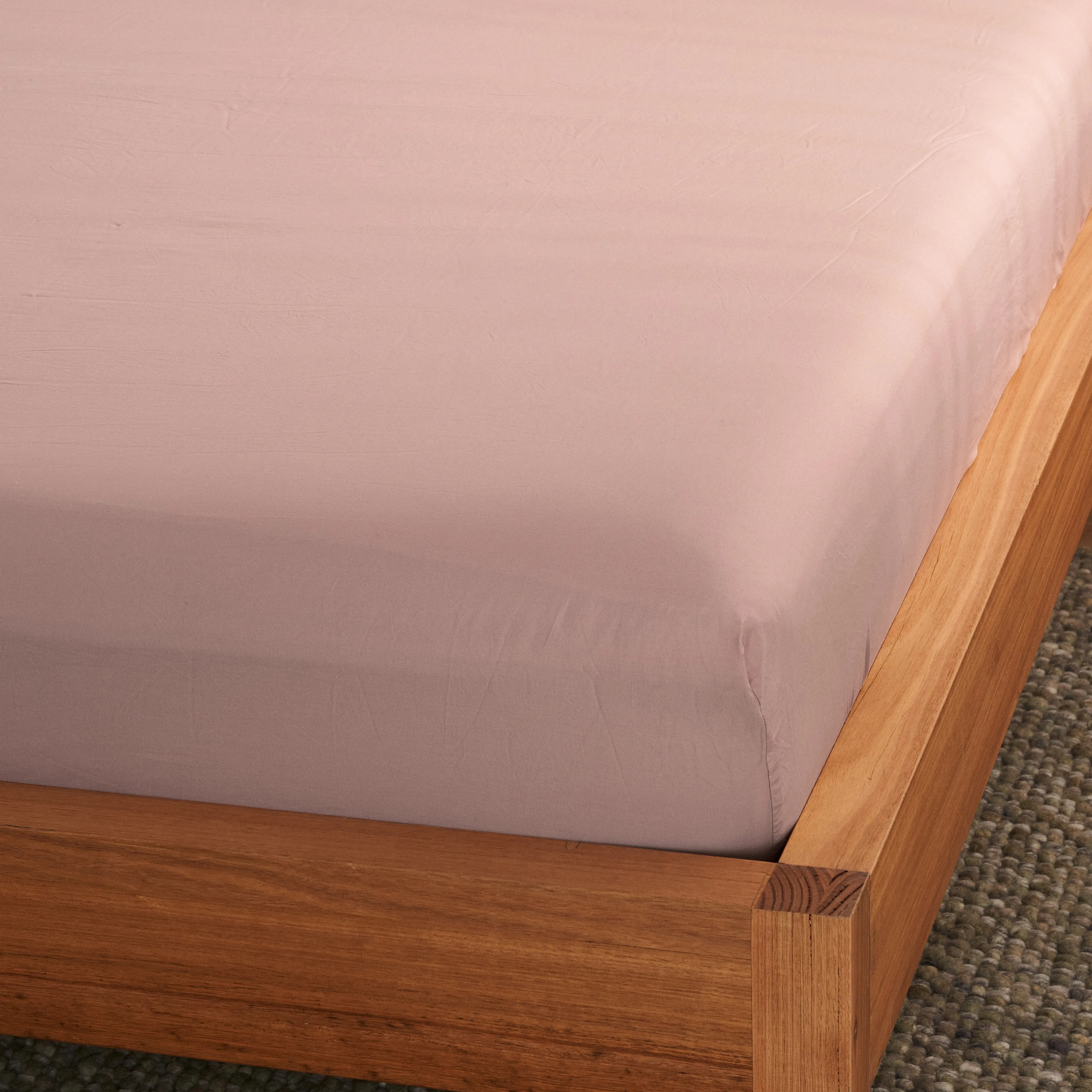 Leo Washed Cotton - Blush Fitted Sheet
