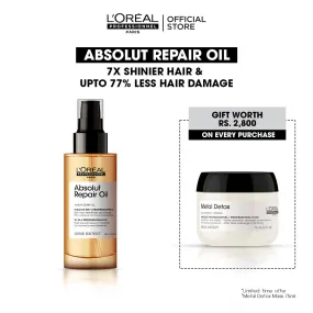 Loreal Professionnel Serie Expert Absolut Repair Oil Leave In Treatment - 90ml   Free Metal Detox Mask - 75ml