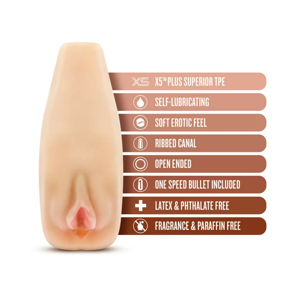 M Elite Soft   Wet Natasha Vagina Stroker with Bullet Vibrator Beige