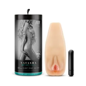 M Elite Soft   Wet Natasha Vagina Stroker with Bullet Vibrator Beige