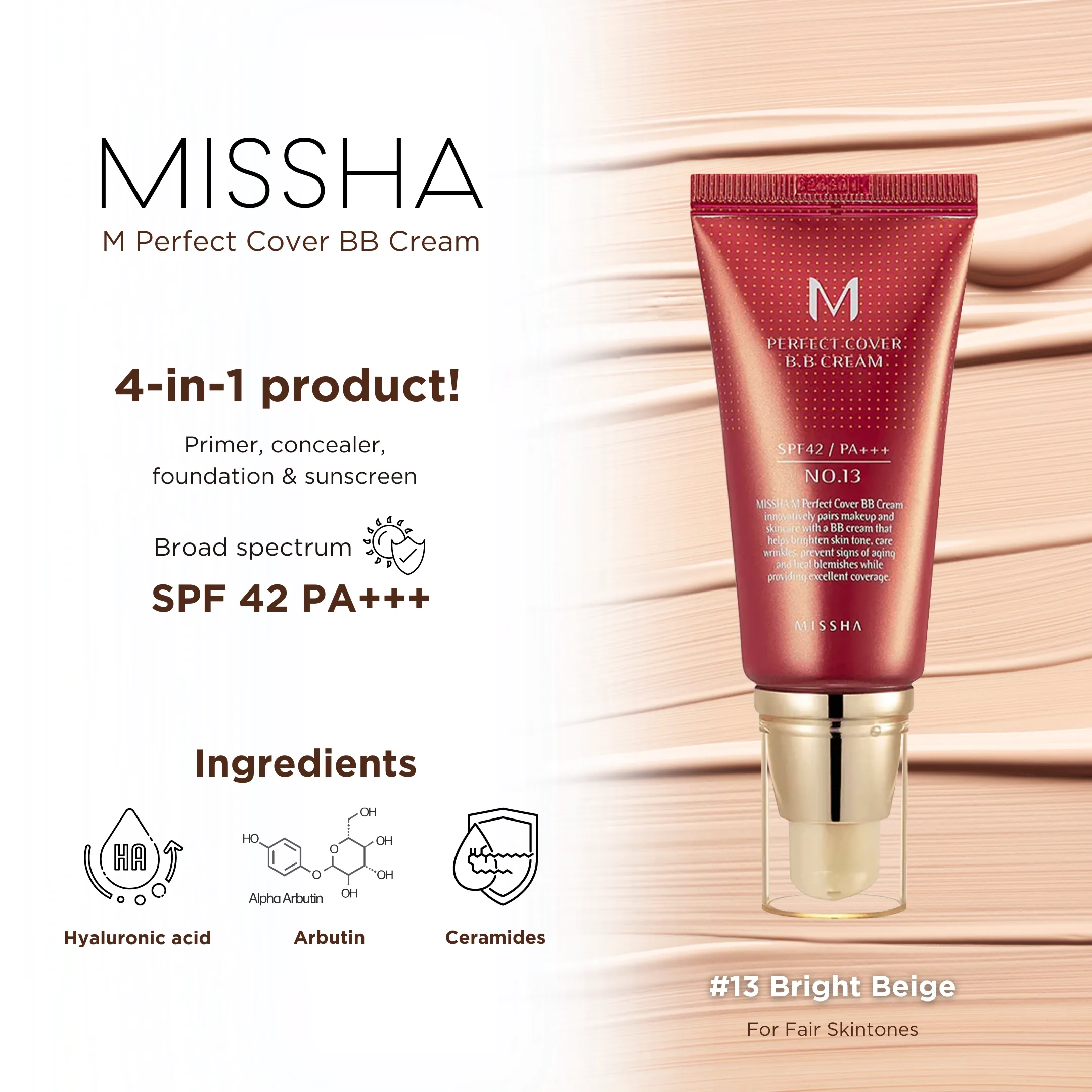 M Perfect Cover BB Cream SPF 42 PA    (13 Bright Beige)
