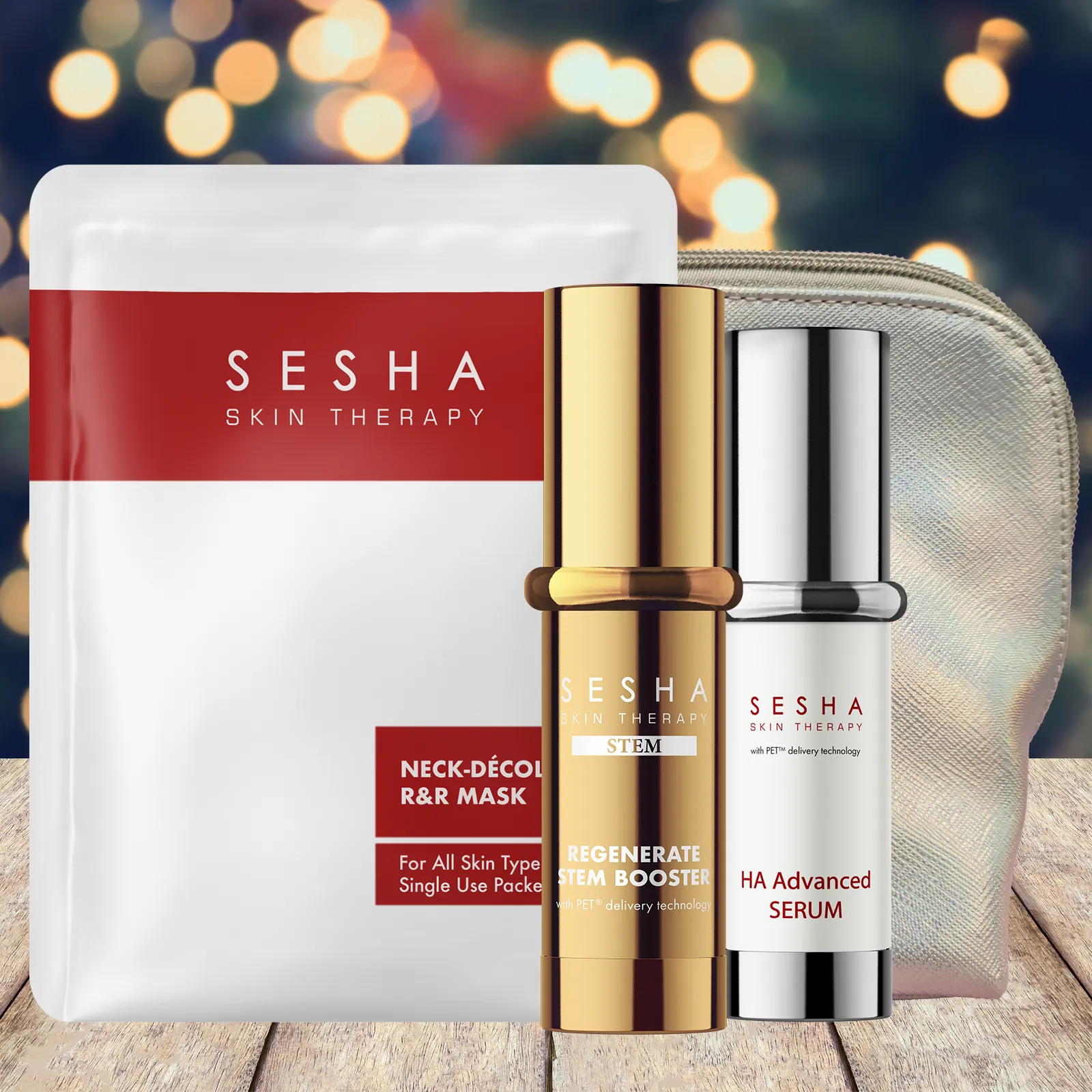 Mature Skin - Stem Booster, HA Advanced serum, neck & decollete and holo bag