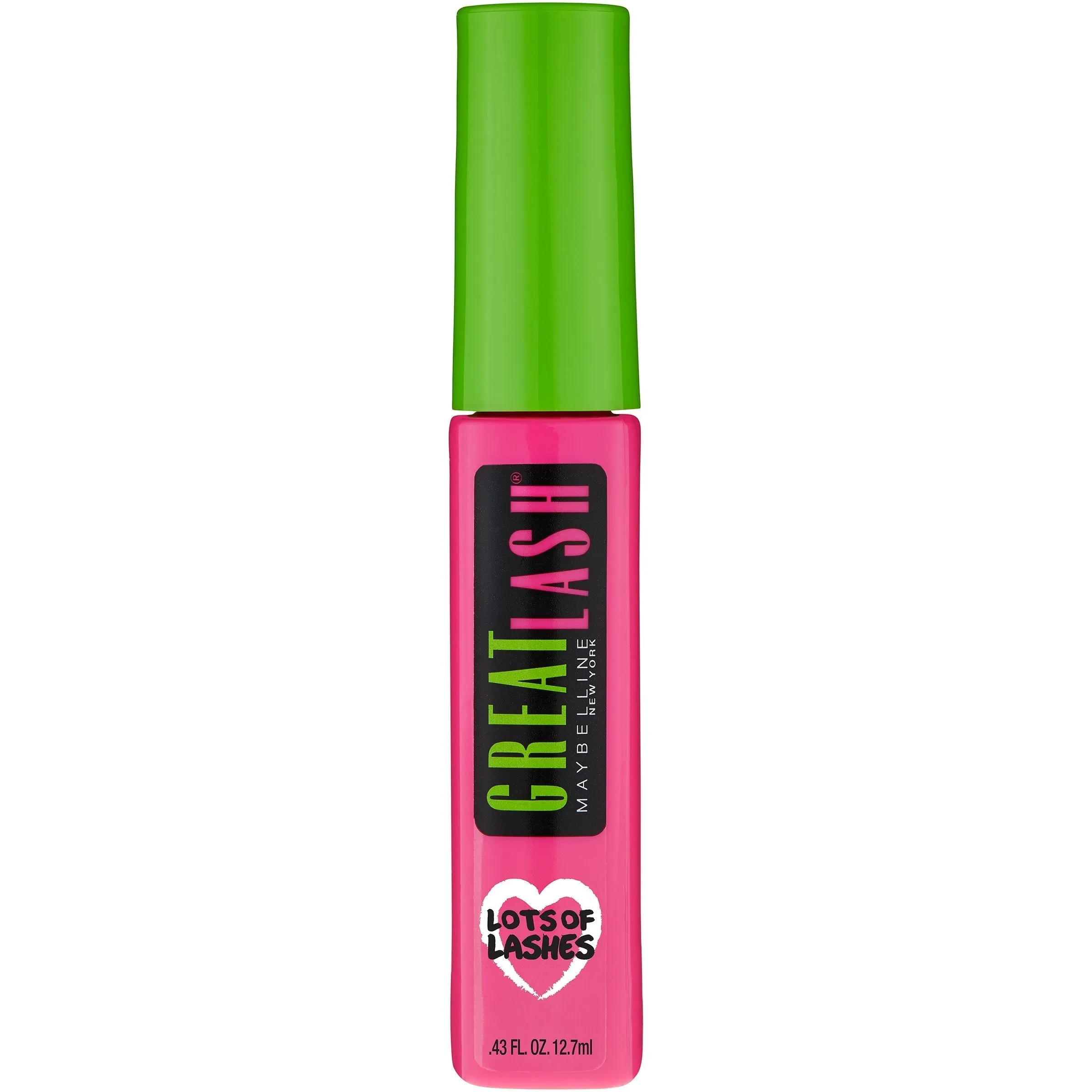 Maybelline Makeup Great Lash Lots Of Lashes Washable Mascara, Blackest Black Mascara, 0.43 fl oz