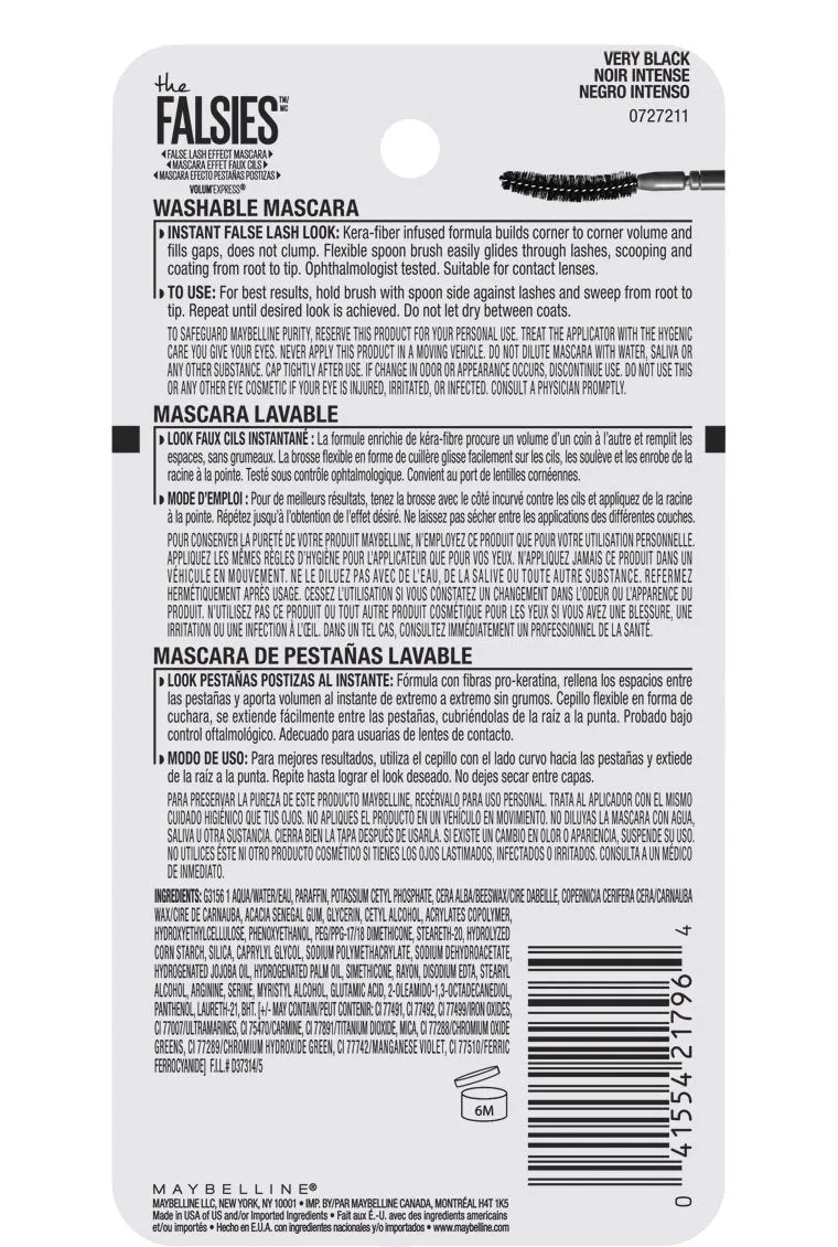 Maybelline New York Makeup Volum' Express The Falsies Waterproof Mascara, Brownish Black, 0.25 fl. oz.