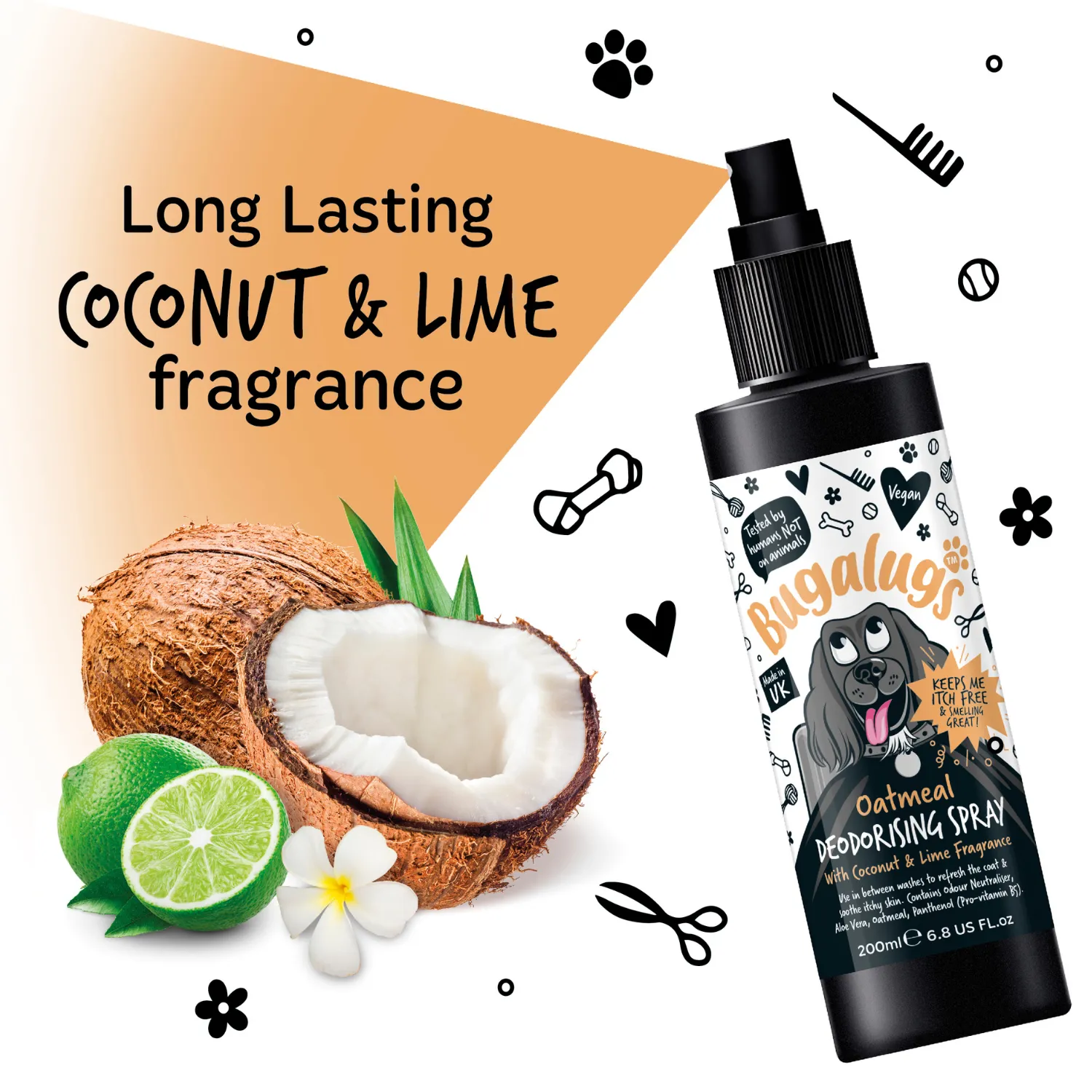 Oatmeal Dog Deodorising Spray with Coconut & Lime Fragrance