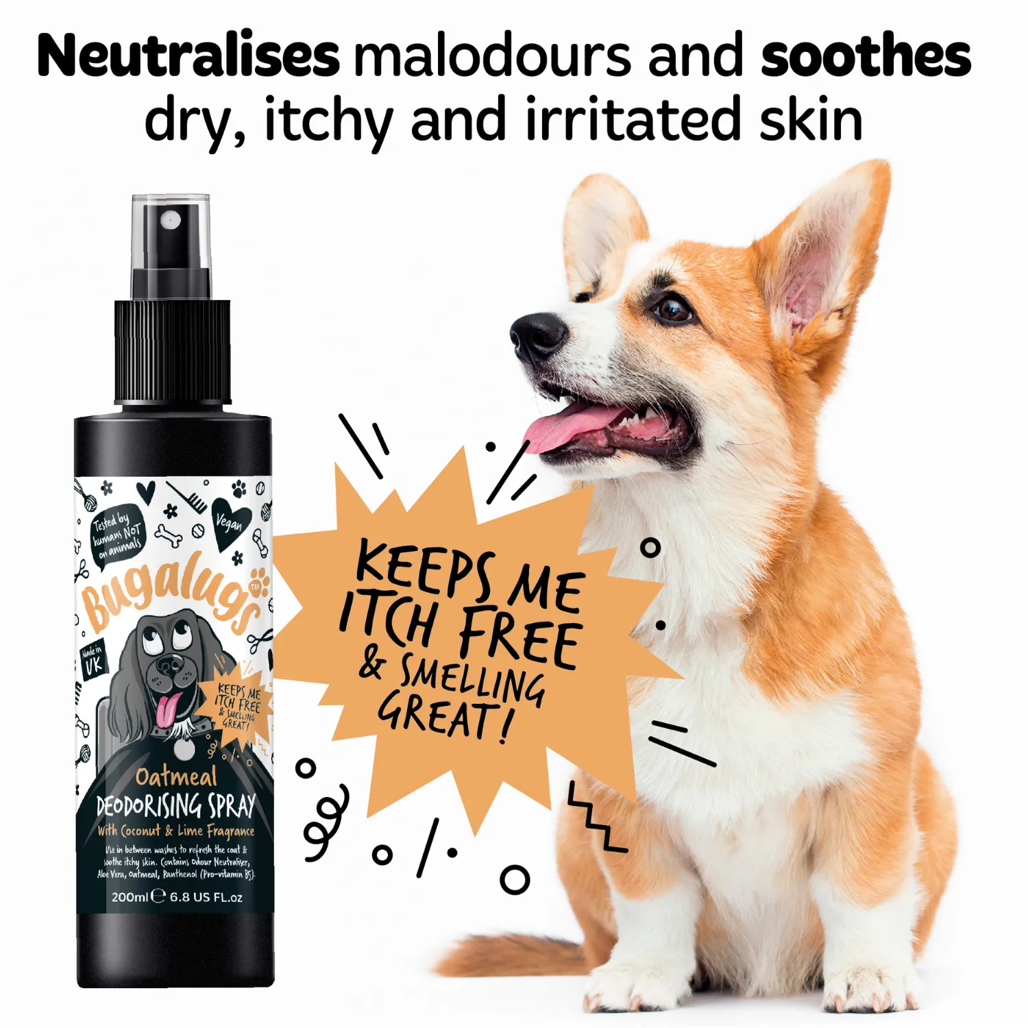 Oatmeal Dog Deodorising Spray with Coconut & Lime Fragrance