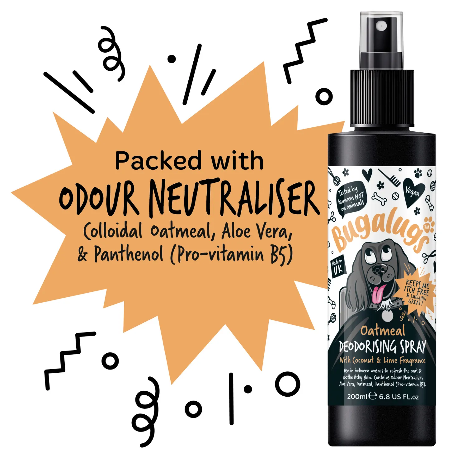 Oatmeal Dog Deodorising Spray with Coconut & Lime Fragrance