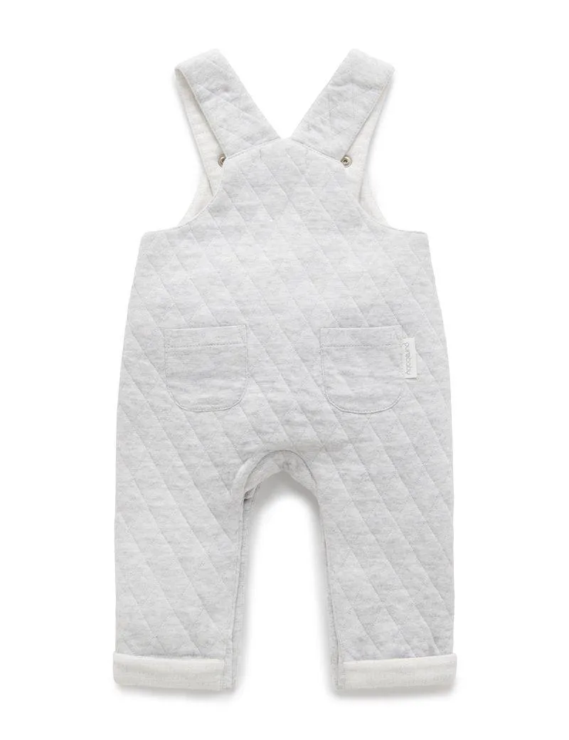 Purebaby Quilted Overall - Soft Grey Melange