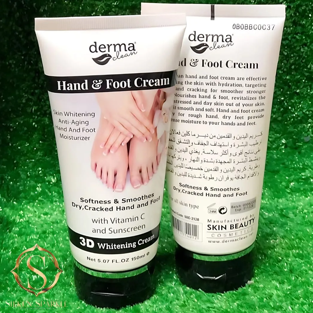 "Derma Clean Hand & Foot Cream - Whitening, Anti-Aging & Moisturizing | Silken Sparkle"
