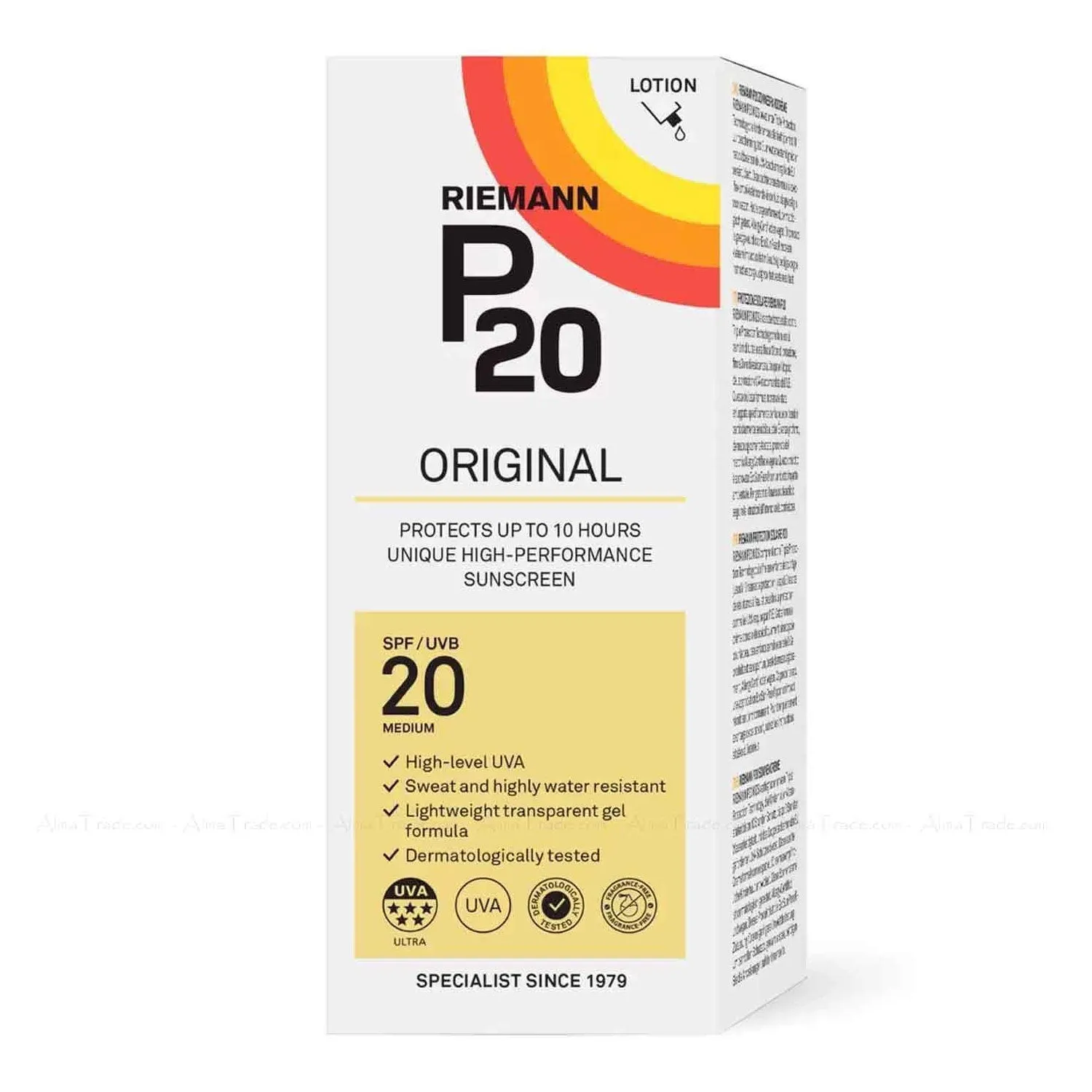 Riemann P20 SPF20 MEDIUM Sunscreen Lotion 200ml UVA & UVB Protection
