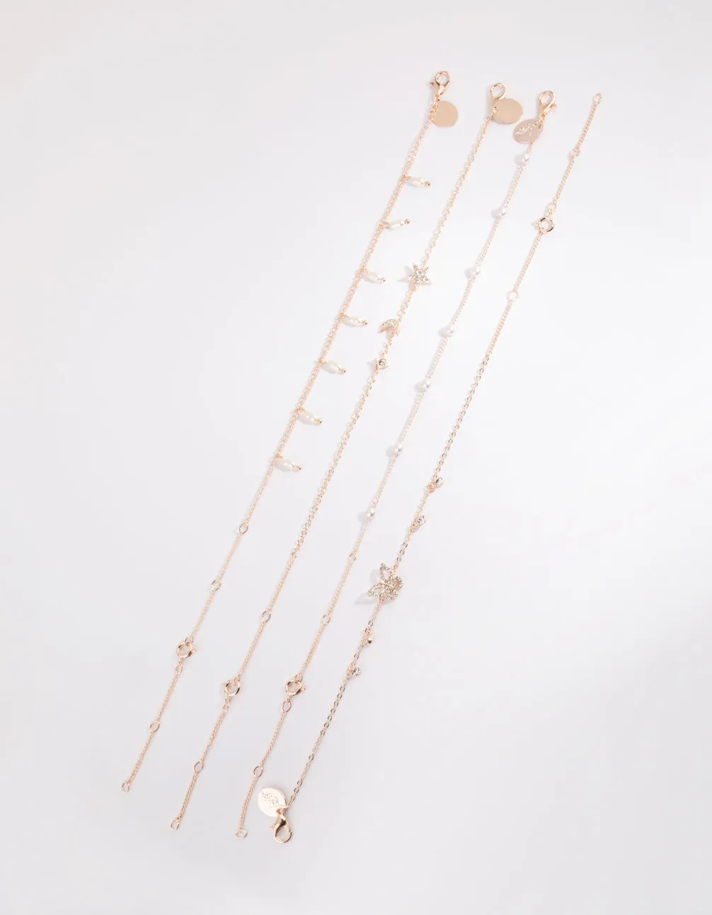 Rose Gold Butterfly Jingle Bracelet & Anklet Set