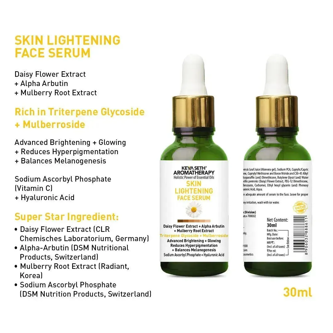 Skin Lightening Face Serum, Daisy Flower   Alpha Arbutin   Mulberry Root, Brightening & Glowing, Hyperpigmentation, Melanogenesis, with Hyaluronic Acid
