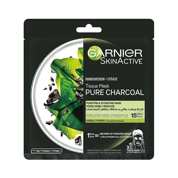 Skinactive Pure Charcoal Hydrating Face Tissue Mask For Pore Tightening