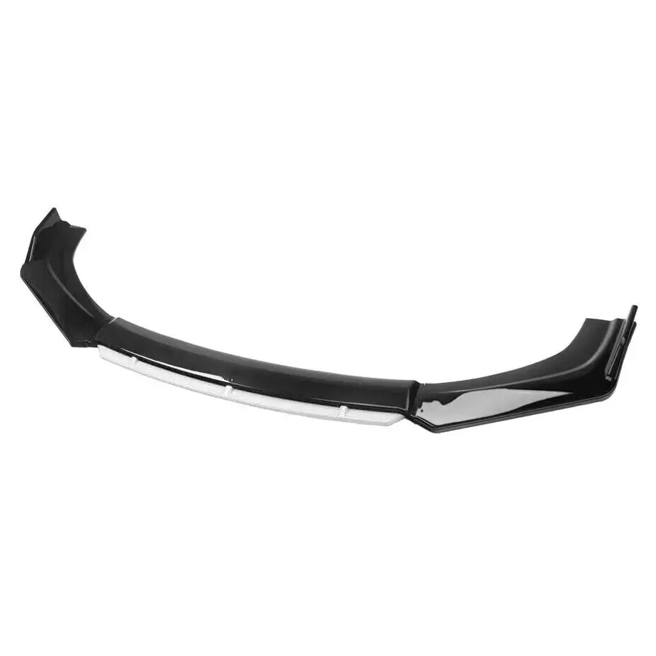 Universal Gloss Black 4-Piece Front Spoiler With White Lip