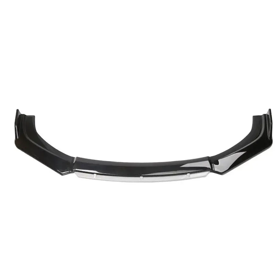Universal Gloss Black 4-Piece Front Spoiler With White Lip