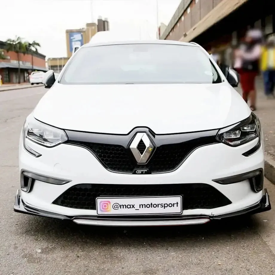 Universal Gloss Black 4-Piece Front Spoiler With White Lip