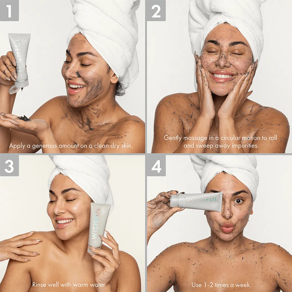 Wishful Yo Detox Charcoal Face & Body Enzyme Scrub